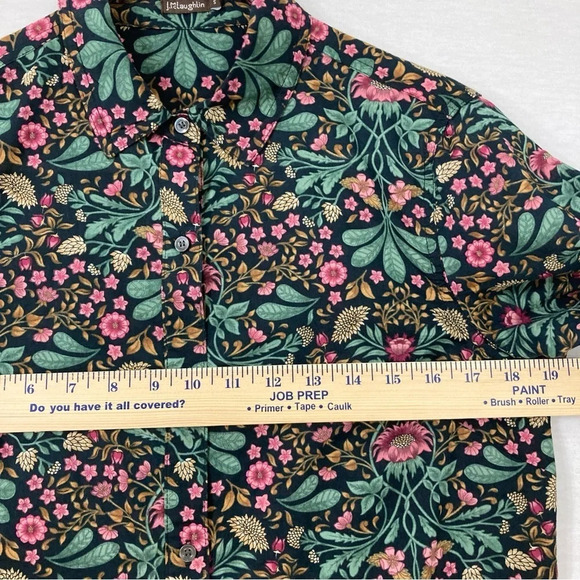 J. McLaughlin Floral Cotton Long Sleeve Button Down size Small - Picture 7 of 9